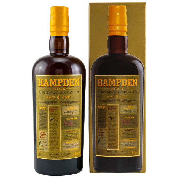 HAMPDEN Estate 8 Jahre - Pure Single Jamaican Rum, 46 %, 0,7 l