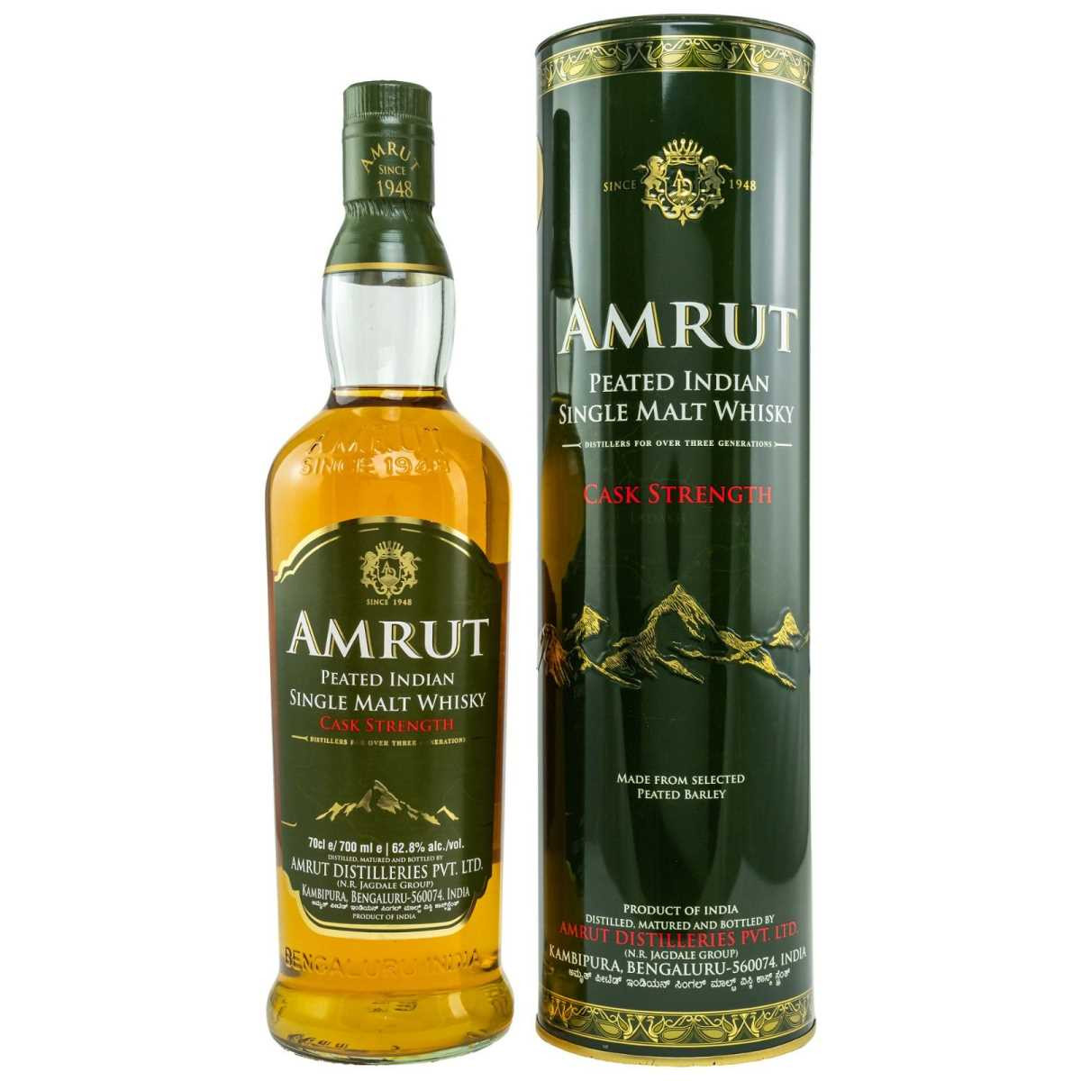 Amrut Peated Cask Strength, 62,8 %, 0,7 l